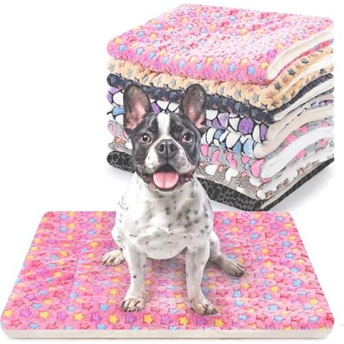 Pet Dog Cat Puppy Kitten Soft Blanket Doggy Warm Bed Puppy Blanket for Pet Cushion Dog Cat Bed Soft Warm Sleep Mat