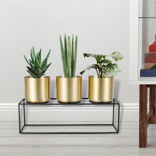 Golden flower pot home decoration gold stainless steel wrought iron metal flower stand flower flower pot floor stand