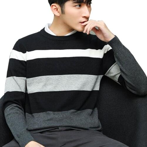 Autumn Mens Pullover Wool Sweater 2019 New Casual Plus Size Patchwork Knitted Mens Sweater Cotton Slim Men Wool Sweater 5XL