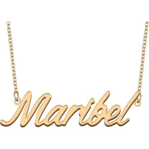 Maribel Name Necklace for Women Stainless Steel Jewelry 18k Gold Plated Nameplate Pendant Femme Mother Girlfriend Gift