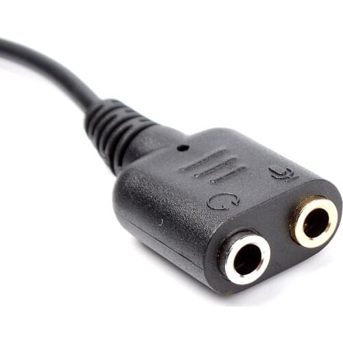 RJ11 to Dual 3.5mm Headphone Female Converter Adapter Audio Cable 20CM #73791