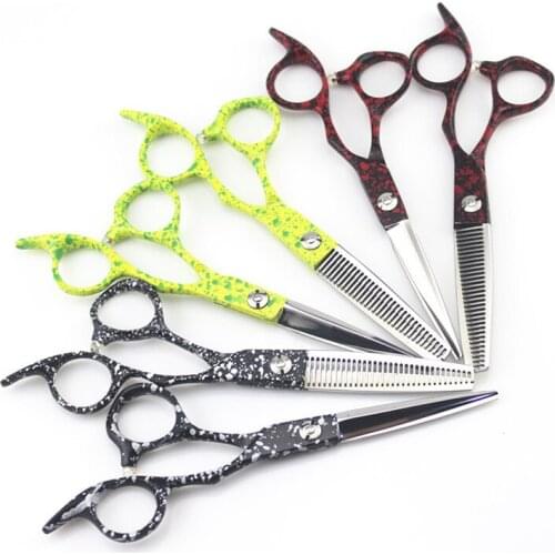 Upscale Professional japan 440c 9cr13 6 inch hair scissors cutting barber makas hair salon thinning shears hairdressing scissors