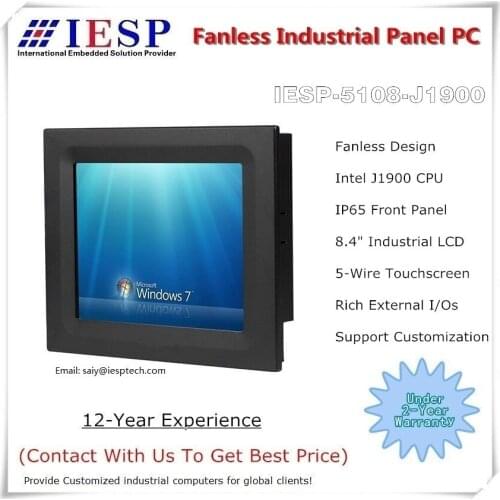 8.4 inch industrial panel pc, J1900 CPU, 4GB RAM, 32GB SSD, fanless touch panel pc, industrial HMI, OEM/ODM