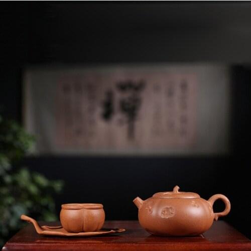 Recommended by the engineering MoShunXian all hand undressed ore down slope mud autumn the purple sand teapot tea set