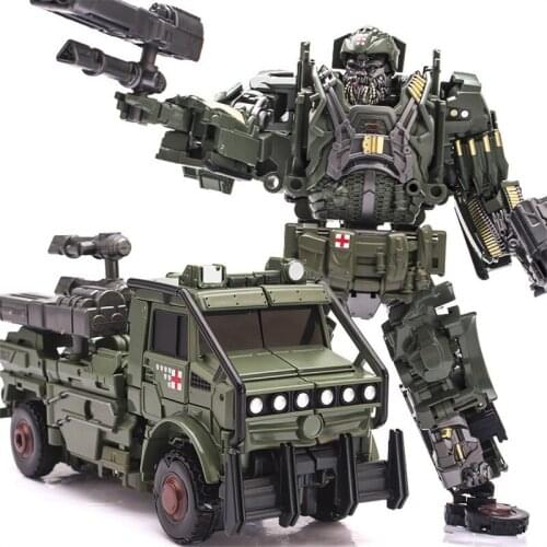 WEI JIANG Cool Transformation Toys 23CM Movie 5 Alloy Anime Robot Car good Toys Boy Action Figures Classic Military Truck Model