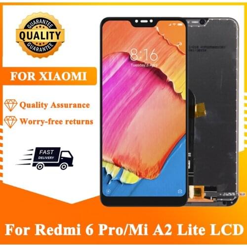 5.84'' LCD Display With Frame For Xiaomi Mi A2 Lite Touch Screen Digitizer Assembly For Xiaomi Redmi 6 Pro Display Replacement