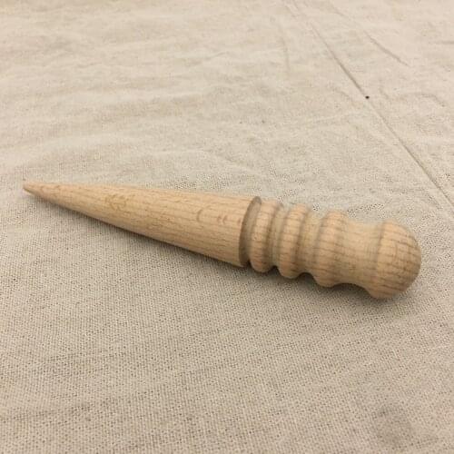 1Pcs Leathercraft Leather Tools Edge Slicker Round Wood Multi-Size Leather Burnisher