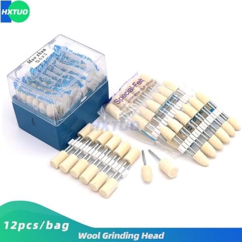 Wool Felt Mounted Polishing Buffing Wheel OD 4-12mm grinding head For Dremel Drill Rotary Tool 3mm Shank