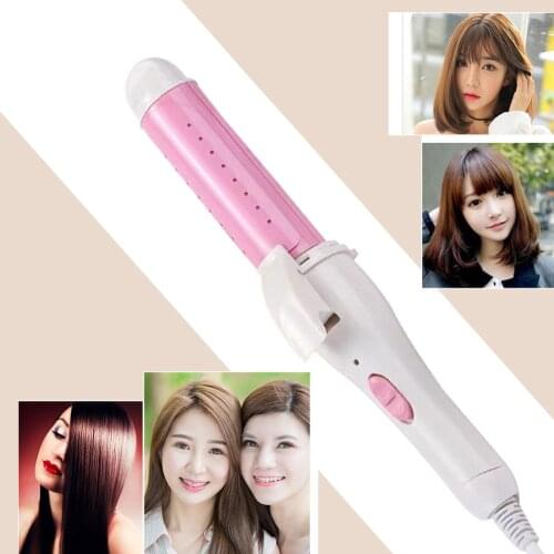 2-in-1 Mini Hair Straightener Flat Iron Hair Curler Styler Salon Portable Multifunctional Household Dual Purpose Curling Iron