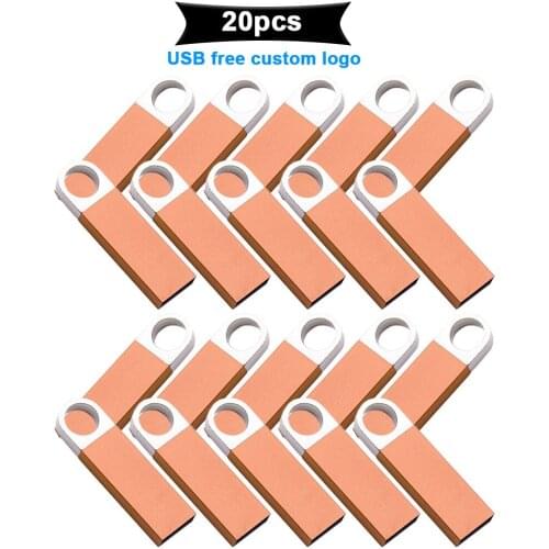 20pcs/lot Pen drive USB Flash Drive 4g 8g 16gb 32gb 64gb 128gb pendrive metal usb 2.0 flash drive memory card Usb stick For gift