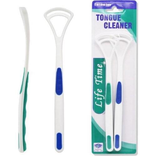 200set 2pc/set Dental Care Tool Wider Design Plastic Tongue Cleaner Scraper Dental Care Health Oral Hygiene Mouth Tool Durable