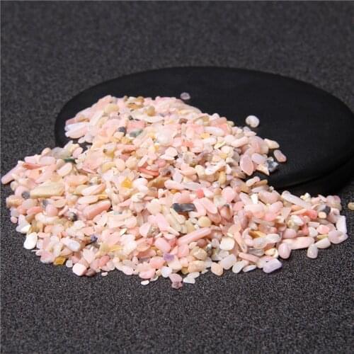 3-5mm Bulk Undrilled Tumbled Stone Natural Pink Opal Gravel Chip Stone Tiny Rock Tumbled Gem Stone DIY Aquarium Home Decoration