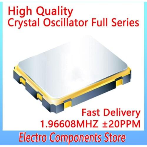 4Pin 2520 2.5*2.0mm 1.96608MHZ Chip Active Crystal Oscillator OSC 1.8V ±20PPM Quartz Crystal Oscillator Low Power Consumption