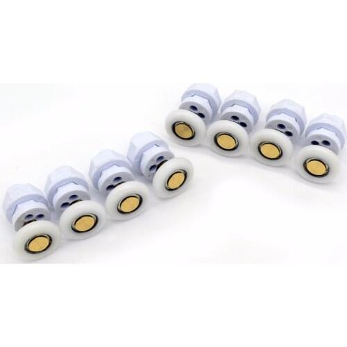 8pcs Door Rollers Home Bottom Top Shower Door Rollers/Runners/Wheels Replacement Single Wheel for Shower Enclosures Cabins