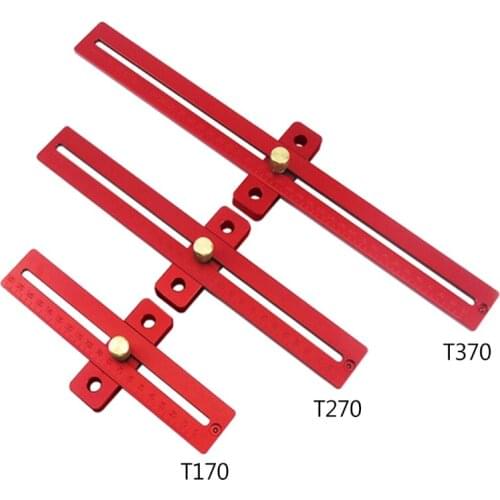 Aluminum Alloy Metric Line Scribe Ruler Positioning Measuring Ruler Woodworking Marking T-Ruler Tool Crossed Ruler T type Scribe