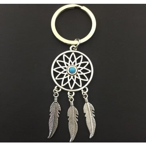Creative Dream Catcher and Leaf Keychain Handmade Key Personality Leaf Dreamcatcher Keychain Car Keychain Gift