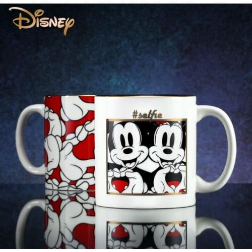 Disney Cup Fashion Cute Cartoon Ceramic Cup Mickey Minnie with Covered Mug Creative Large Capacity Cup