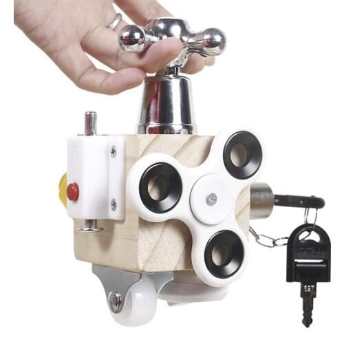 Wooden Busy Cube Children Hands Ability Training Lock Box Early Learning Busyboard Fidget Cube Baby Montessori Educational Toys