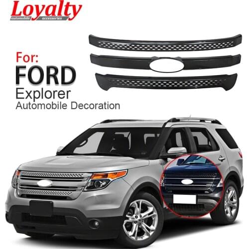 Loyalty for Ford Explorer Base/XLT/Limited 2011 2012 2013 2014 2015 Front Engine Grille Cover Black Car Accessories Auto Styling