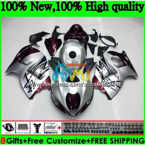 GSXR 1300 For SUZUKI Hayabusa GSXR-1300 Red silvery 2002 2003 2004 2005 2006 2007 49BS.126 GSXR1300 96 02 03 04 05 06 07 Fairing