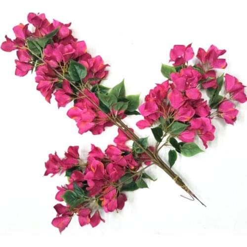 2pcs Artificial Bougainvillea glabra Flower Branch For Plant Wall Background Wedding Home Garden Hotal Office Bar Decorative