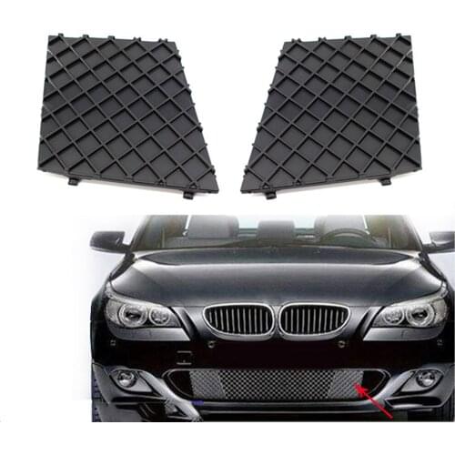 JanDeNing 2pcs ABS Front Lower Bumper Fog Light Grill Cover Grille Trim For BMW E60 E61 5 SERIES 2004-2010