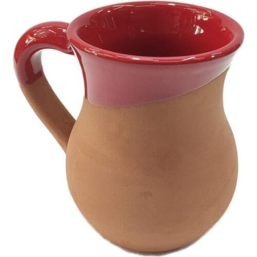 Arslantaş Earth Handmade Red Glaze Metal Pot With Handle Cup