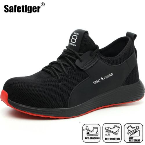 Mens Safety Shoes Work Sneakers Breathable Puncture-Proof Indestructible Men Safety Shoes With Steel Toe