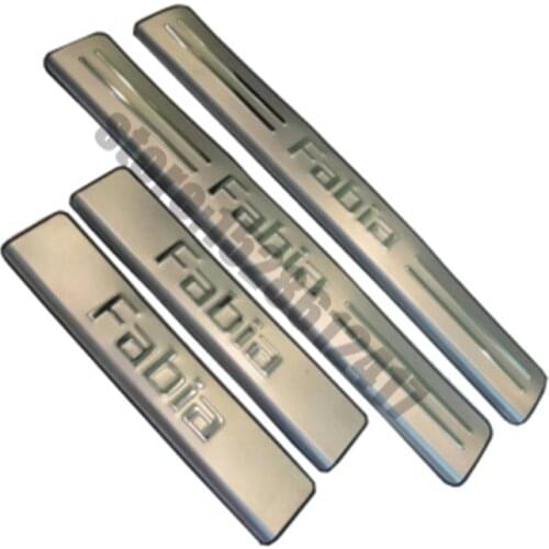 Stainless Steel Door Sill Scuff Plate for 2016 2017 2018 Skoda Fabia Welcome Pedal Trim Car Styling Accessories