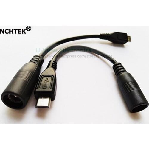 NCHTEK DC Power 5.5x2.1mm Female to Micro USB2.0 Male Plug Charge Cable About 12CM/Free Shipping/5PCS