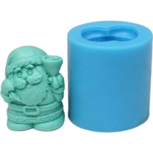 New Santa Claus Candle Mold DIY Silicone Cake Mold Chocolate Mould Father Christmas Soap Molds Cake Tools E404