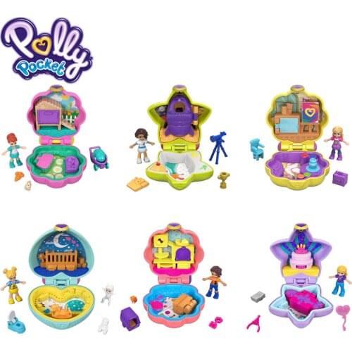 Polly Pocket Rockin' Science Kids Toy Tiny Funnly Places Collection Fun Theme Mini Cute Doll With Beauriful Box FRY29 Gift