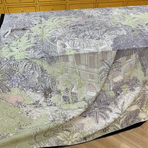 Luxury 70% Cashmere 30% Silk Scarf Women Vintage Ethnic Tribal Style Forest House Shawl Stole Blanket Bandana 53"*53"