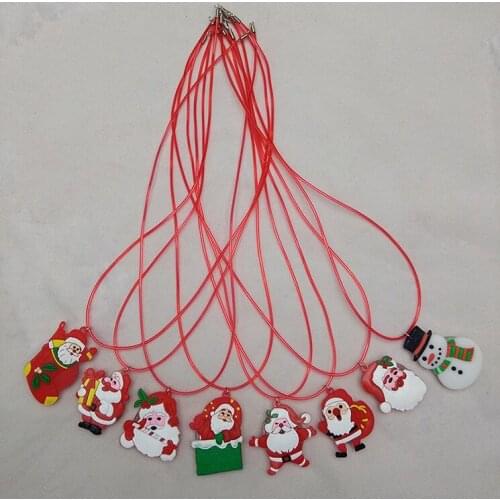Christmas birthday party flashing gift toy led luminous rope cartoon pendant childrens toy wholesale colorful cartoon necklace