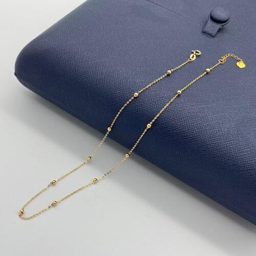 Sinya Classical Au750 gold beads Star family design 18k gold necklace choker for women ladies Mom girls best gift New arrival