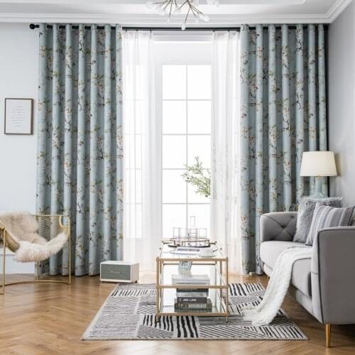 Modern Blackout Curtains on the branc Pattern For Living Room Window Bedroom shading Ready Made Finished Drapes Blinds B 2JL487