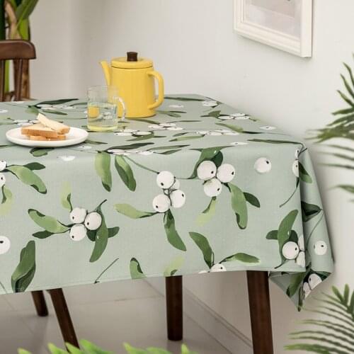 Pastoral cloth art cotton linen waterproof tablecloth rectangular thickened square round table cloth decoration table cover