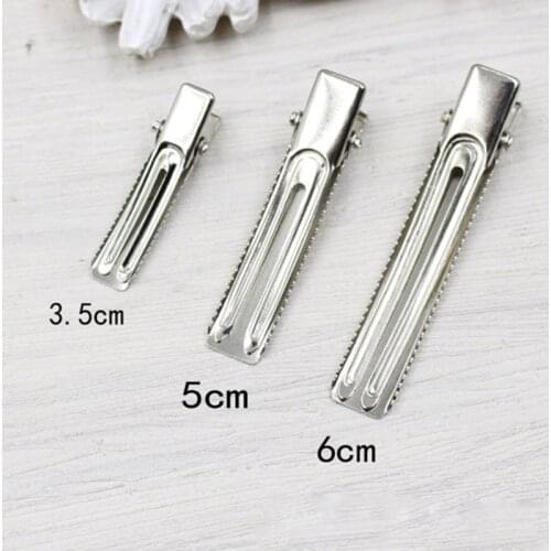 1 pack Wholesale Blank Metal Barrettes Findings 3.5cm 5cm 6cm Metal Hairgrips Charm Hair Accessories DIY Hairwear Making