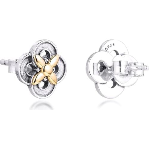 Passions Flower Stud Earrings Fashion Female Earrings Classical Sterling silver Jewelry For Woman Stud Earrings