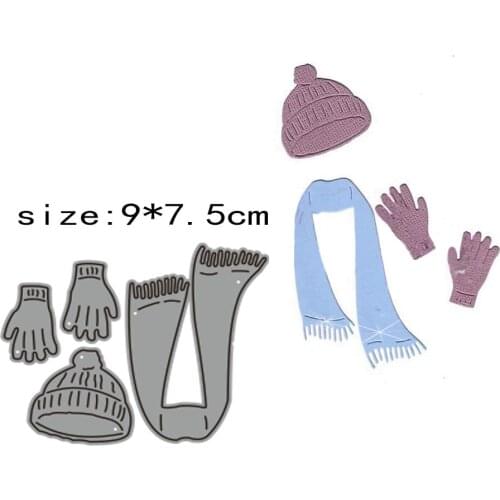 Winter wear scarf hat gloves Metal Cutting Dies for DIY Scrapbooking Photo Album Decorative Embossing Paper Cards Cutting Molds