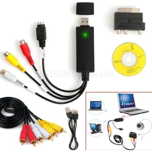 1Set USB2.0 VHS to DVD Converter Au-dio Video Capture Device Kit for Windows 10