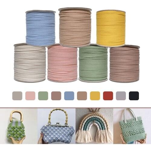 100 Meter Cotton Cord Colorful Macrame Yarn 3mm Rope Twisted Macrame String Diy Handmade Crafts Home Textile Wedding Decor
