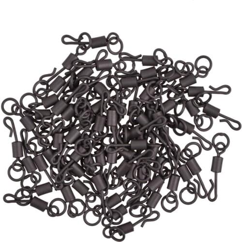 200pcs Quick Change Swivels with Ring Carp Fishing Accessories Matt Black quick link rigs carp fishing swivel connector tackle