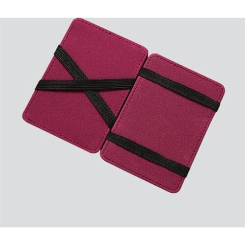 2021 New Brand Mens Leather Magic Wallet Money Clips Thin Clutch Bus Card Bag For Women Small Cash Holder Slim Man Purse