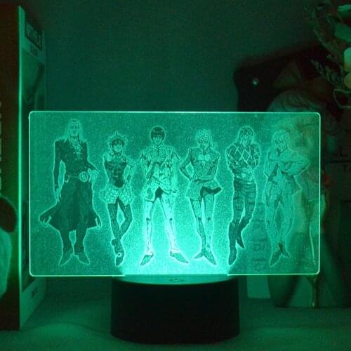 3D Laser Engraved Optical Acrylic Light Anime JoJos Bizarre Adventure Higashikata Josuke Killer Queen Harajuku Bedroom Decor