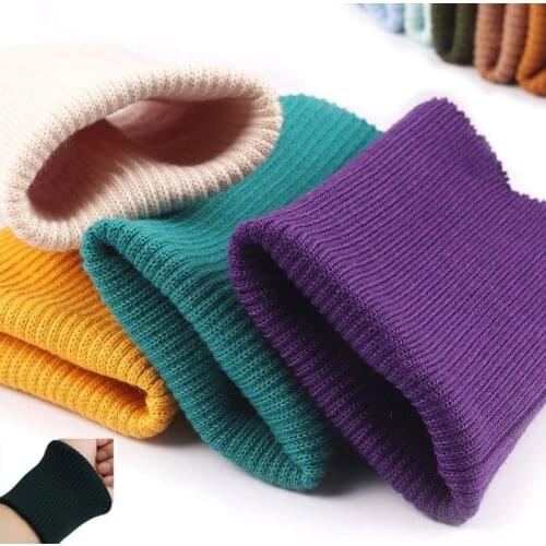 40cm 2*2 Tubular Knitted Ribbed Cotton Rib Stretch Knit Jersey Fabric Sweatshirt Cuff Material For Pants Jacket Accessories