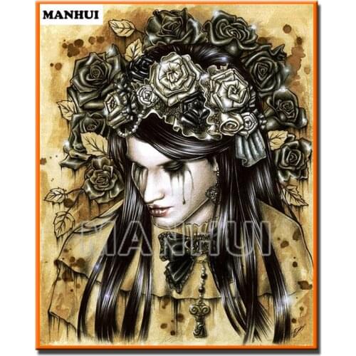 New Diy Daimond Painting 3D diamond painting full square/Round diamond embroidery Woman portrait Craft painting MH460
