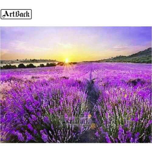 Lavender 5d diy diamond painting flowers full square purple sticker rhinestones 3d diamond mosaic home decoration 40x50cm