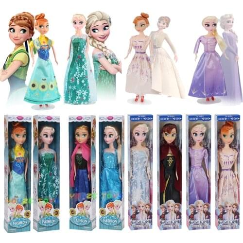 Disney 30CM Frozen 2 Elsa Anna Princess Action Figure Toys Cute Collection Model Dolls Christmas New Year Gift for Children