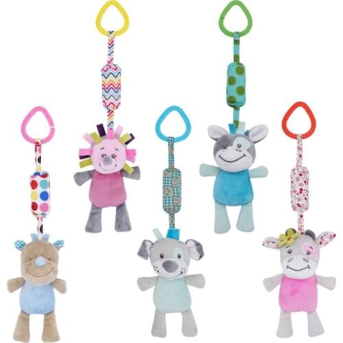 Bebe Cute Animal Plush Rattle Crib Spiral Mobile Infant Stroller Appease Toys Gift For Newborn 0-12 Months Baby Hand Toys 2020